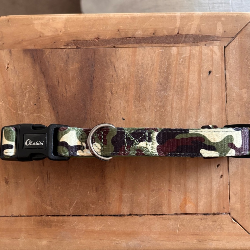Olahibi Camo Pet Collar with Black Buckle